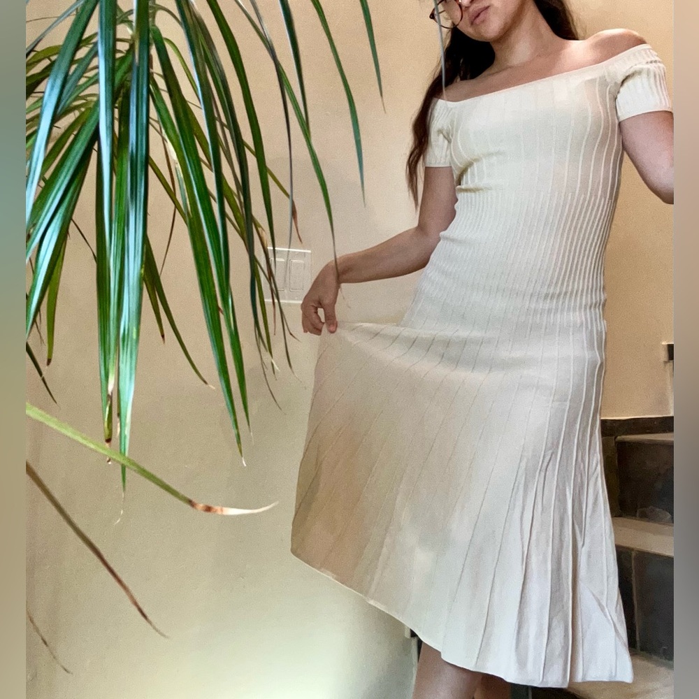 Eva Mendes for New York & Company Tan Knit Dress